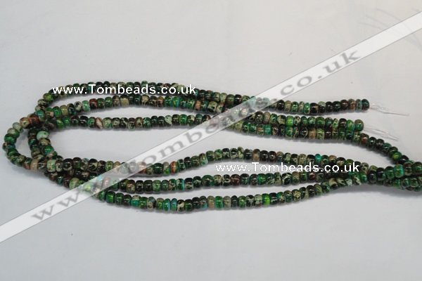 CDI159 15.5 inches 4*6mm rondelle dyed imperial jasper beads