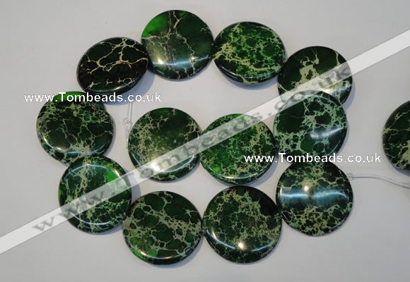 CDI177 15.5 inches 35mm flat round dyed imperial jasper beads