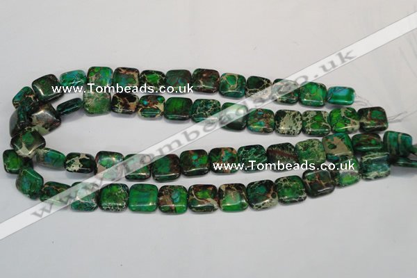 CDI193 15.5 inches 14*14mm square dyed imperial jasper beads