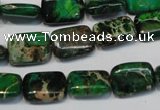 CDI199 15.5 inches 10*14mm rectangle dyed imperial jasper beads