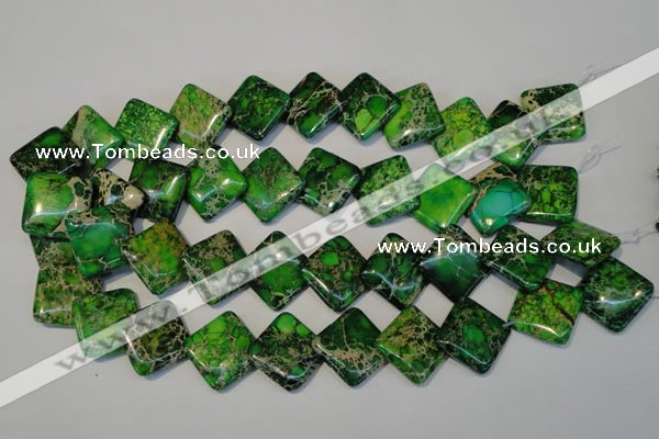 CDI207 15.5 inches 20*20mm diamond dyed imperial jasper beads