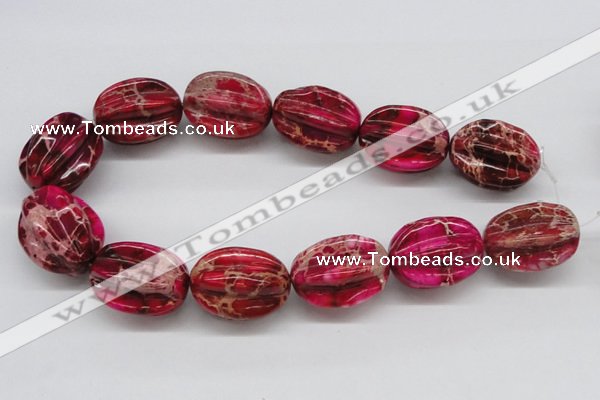 CDI23 16 inches 25*33mm star fruit shaped dyed imperial jasper beads