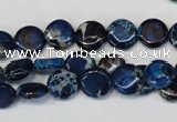 CDI230 15.5 inches 10mm flat round dyed imperial jasper beads