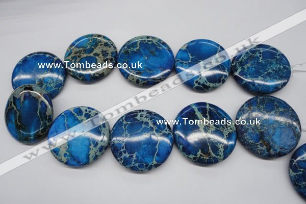 CDI310 15.5 inches 40mm flat round dyed imperial jasper beads