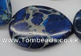 CDI327 15.5 inches 30*40mm flat teardrop dyed imperial jasper beads