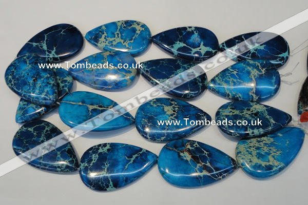 CDI328 15.5 inches 30*50mm flat teardrop dyed imperial jasper beads