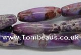 CDI33 16 inches 10*30mm rice dyed imperial jasper beads wholesale