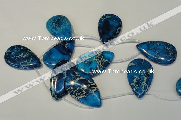 CDI345 Top-drilled 30*50mm flat teardrop dyed imperial jasper beads