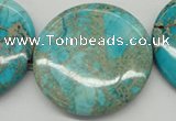 CDI353 15.5 inches 45mm flat round dyed imperial jasper beads