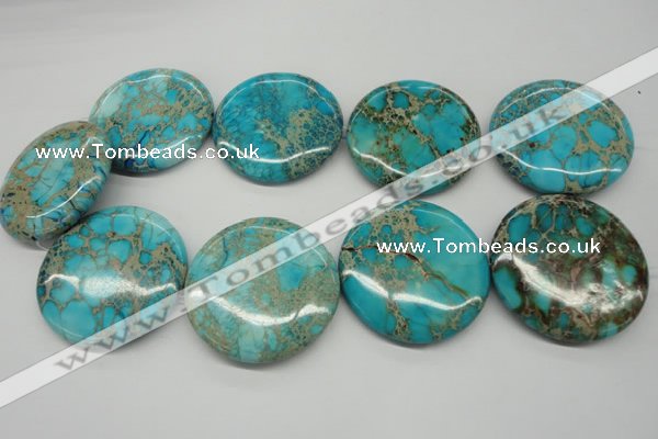 CDI353 15.5 inches 45mm flat round dyed imperial jasper beads