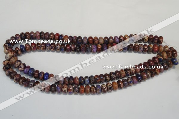 CDI371 15.5 inches 6*10mm rondelle dyed imperial jasper beads