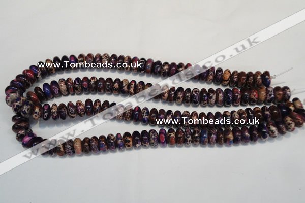 CDI372 15.5 inches 6*12mm rondelle dyed imperial jasper beads