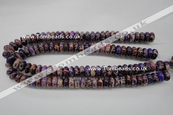 CDI373 15.5 inches 7*14mm rondelle dyed imperial jasper beads