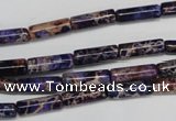 CDI377 15.5 inches 4*12mm tube dyed imperial jasper beads