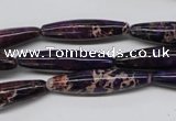 CDI383 15.5 inches 7*30mm rice dyed imperial jasper beads