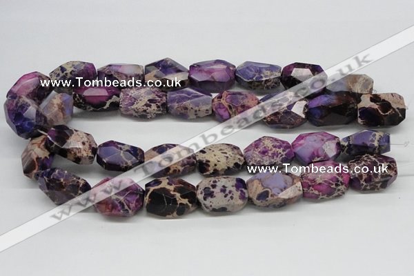 CDI39 16 inches 20*25mm faceted nuggets dyed imperial jasper beads