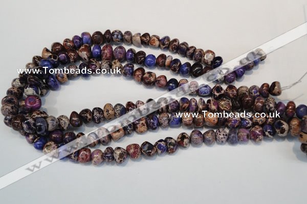 CDI391 15.5 inches 8*12mm nugget dyed imperial jasper beads