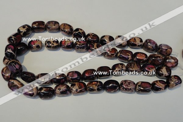 CDI395 15.5 inches 12*16mm nugget dyed imperial jasper beads