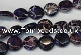 CDI397 15.5 inches 10mm flat round dyed imperial jasper beads