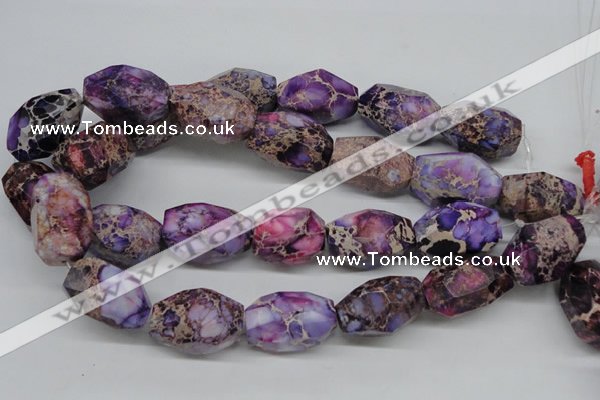 CDI40 16 inches 20*30mm faceted nuggets dyed imperial jasper beads