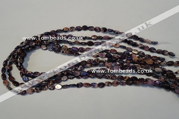 CDI414 15.5 inches 6*8mm oval dyed imperial jasper beads