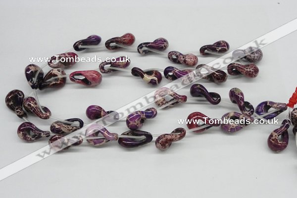 CDI42 16 inches 15*24mm petal shaped dyed imperial jasper beads