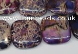 CDI428 15.5 inches 20*20mm square dyed imperial jasper beads