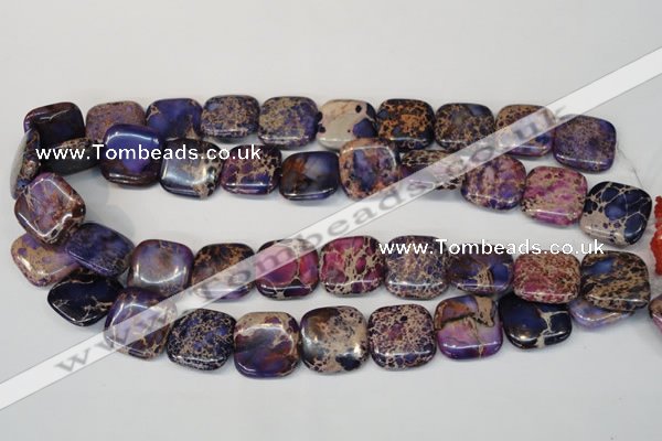 CDI428 15.5 inches 20*20mm square dyed imperial jasper beads
