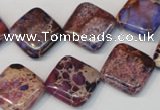 CDI445 15.5 inches 16*16mm diamond dyed imperial jasper beads