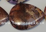 CDI461 15.5 inches 30*40mm flat teardrop dyed imperial jasper beads