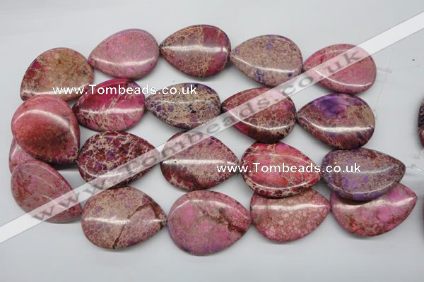 CDI480 15.5 inches 30*40mm flat teardrop dyed imperial jasper beads