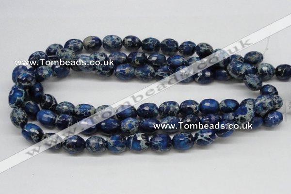 CDI49 16 inches 12*15mm faceted egg-shaped dyed imperial jasper beads