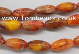 CDI510 15.5 inches 8*16mm rice dyed imperial jasper beads