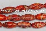 CDI512 15.5 inches 8*16mm rice dyed imperial jasper beads