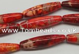 CDI513 15.5 inches 8*31mm rice dyed imperial jasper beads