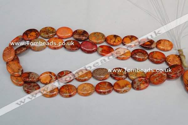 CDI532 15.5 inches 15*20mm oval dyed imperial jasper beads