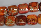 CDI540 15.5 inches 14*14mm square dyed imperial jasper beads