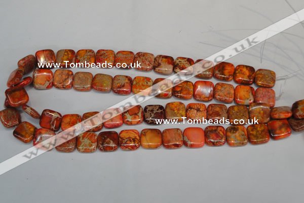 CDI540 15.5 inches 14*14mm square dyed imperial jasper beads