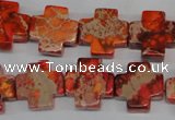 CDI561 15.5 inches 16*16mm cross dyed imperial jasper beads