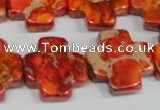 CDI563 15.5 inches 20*20mm cross dyed imperial jasper beads