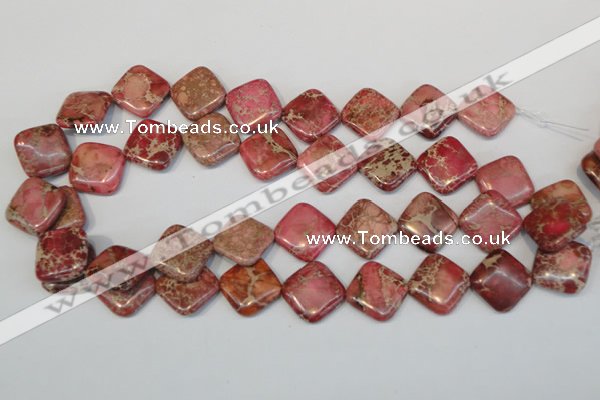 CDI570 15.5 inches 18*18mm diamond dyed imperial jasper beads