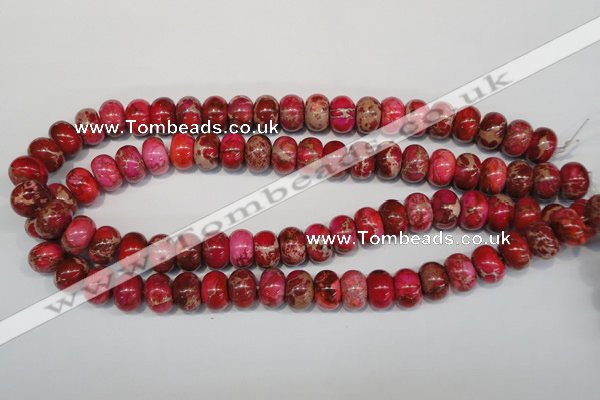 CDI588 15.5 inches 9*14mm rondelle dyed imperial jasper beads