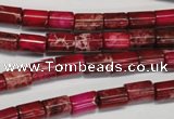 CDI590 15.5 inches 6*8mm tube dyed imperial jasper beads