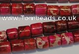 CDI595 15.5 inches 8*8mm tube dyed imperial jasper beads