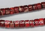 CDI596 15.5 inches 4*8mm tube dyed imperial jasper beads