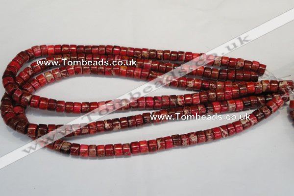 CDI596 15.5 inches 4*8mm tube dyed imperial jasper beads