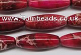 CDI607 15.5 inches 11*31mm rice dyed imperial jasper beads