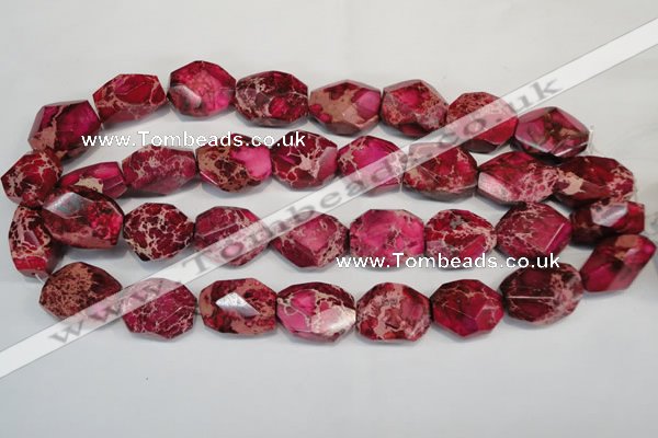 CDI615 15.5 inches 18*24mm faceted nugget dyed imperial jasper beads
