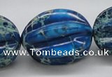 CDI62 16 inches 25*33mm star fruit shaped dyed imperial jasper beads