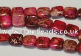 CDI620 15.5 inches 10*10mm square dyed imperial jasper beads